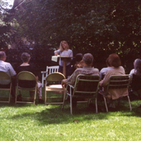Sue Reading to Outdoor Audience